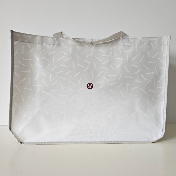 New LULULEMON Grey GRAPHIC LOGO Reusable Shopping Bag XL - Picture 6 of 6